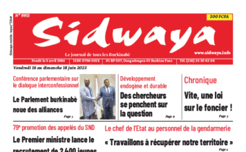 Une Sidwaya du 16 au 18-06-2023