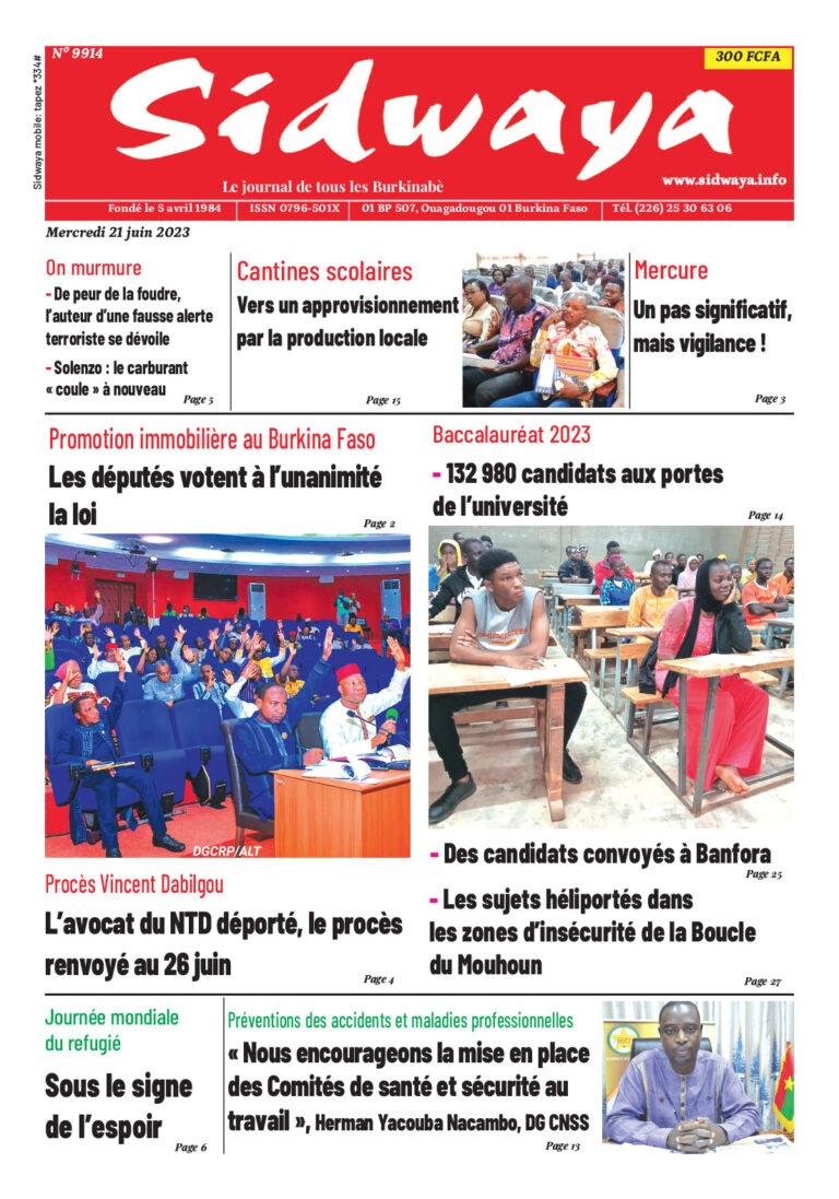Une du 21-06-2023
