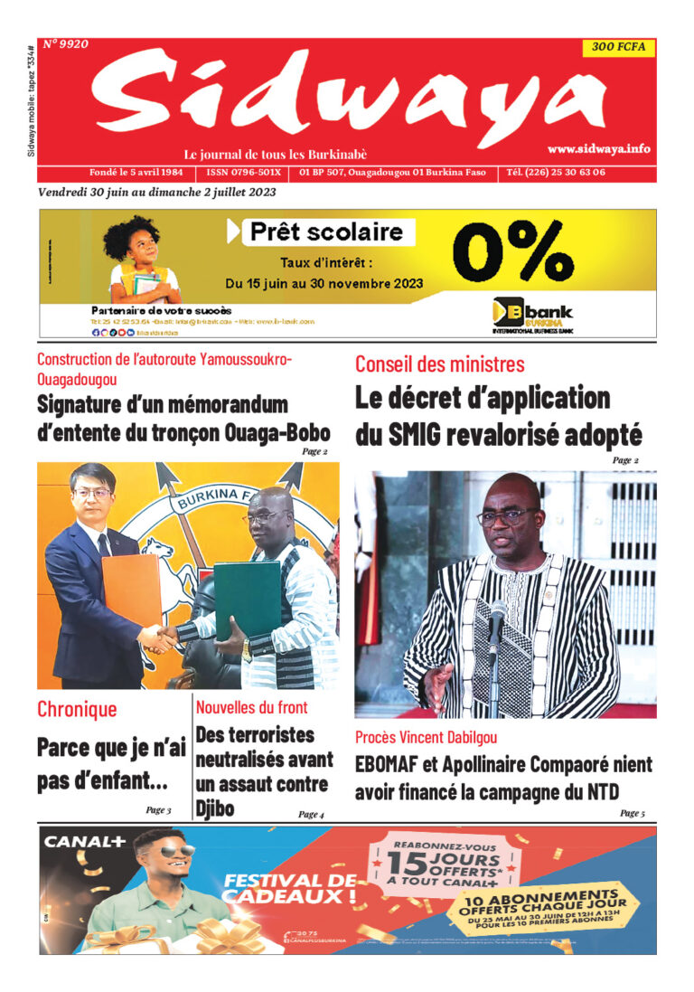 Une du 30-06-2023