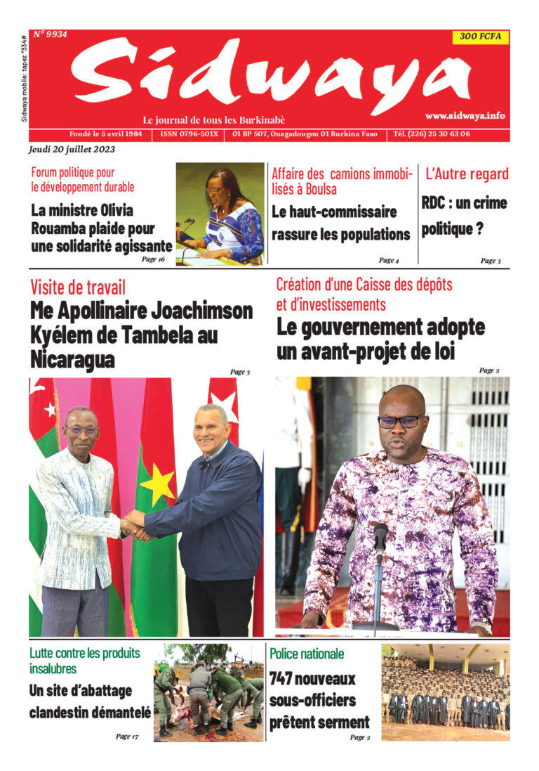 Une Sidwaya du 20-07-2023