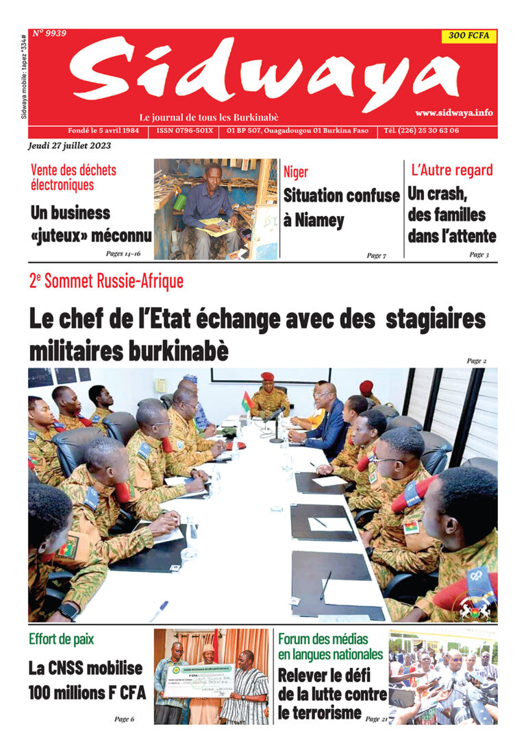 Une du 27-07-2023