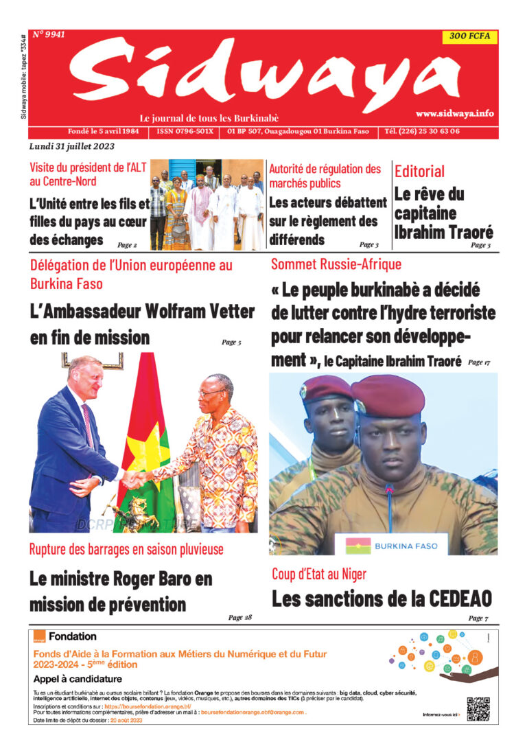 Une du 31-07-2023