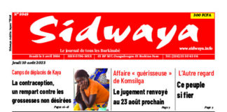 Une Sidwaya du 10-08-2023