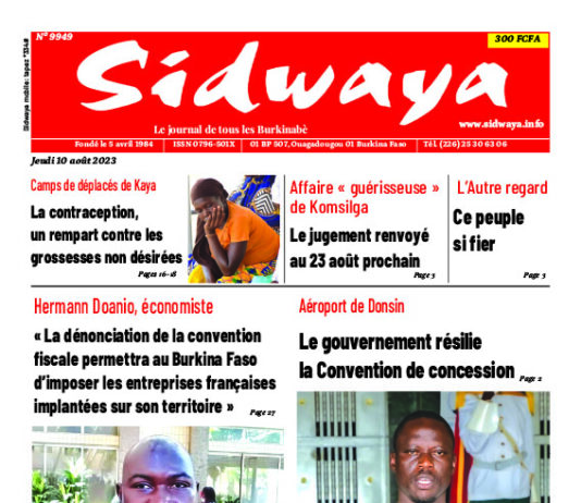 Une Sidwaya du 10-08-2023