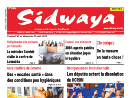 Une Sidwaya du 18 au 20-08-2023