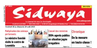 Une Sidwaya du 18 au 20-08-2023