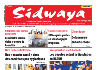 Une Sidwaya du 18 au 20-08-2023