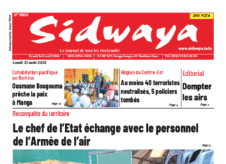 Une Sidwaya du 21-08-2023