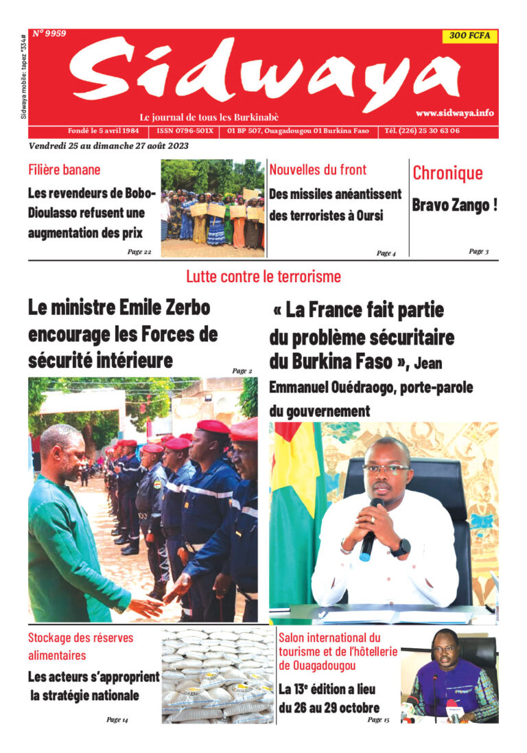 Une du 25-08-2023