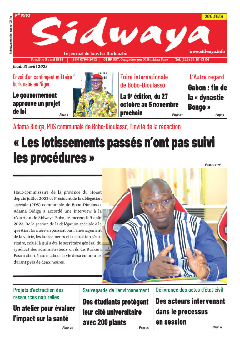 Une du 31-08-2023