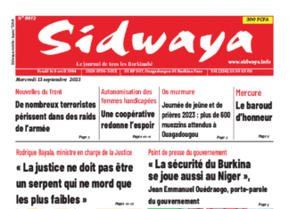 Une Sidwaya du 13-09-2023