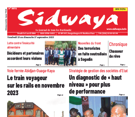 Une Sidwaya du 15 au 17-09-2023
