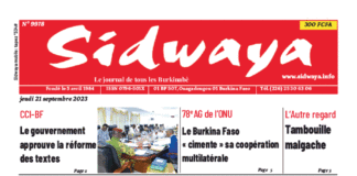 Une Sidwaya du 21-09-2023