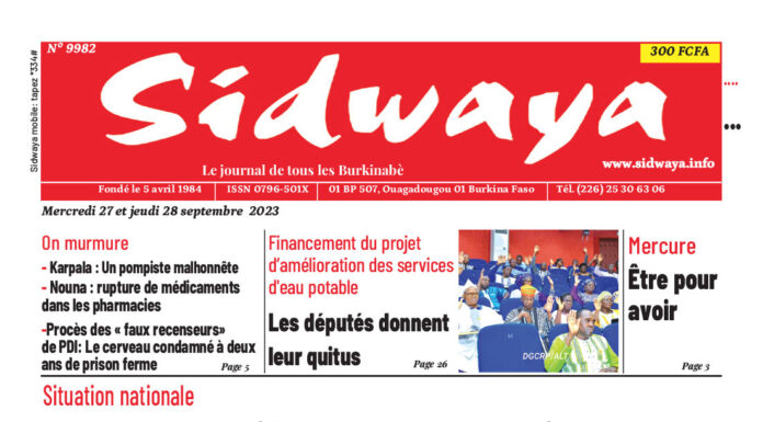 Une du 27-9-2023