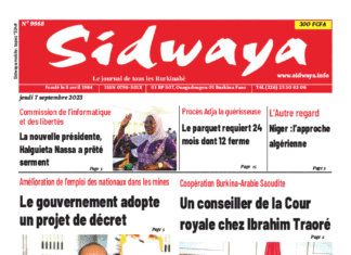 Une Sidwaya du 07-09-2023