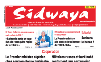 Une Sidwaya du 09-10-2023