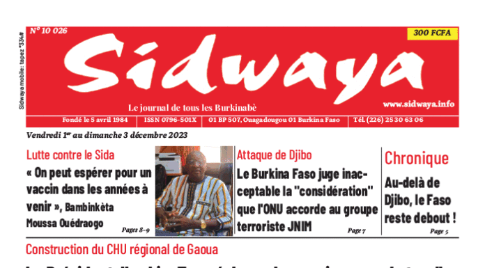 Une Sidwaya du 1er-12-2023