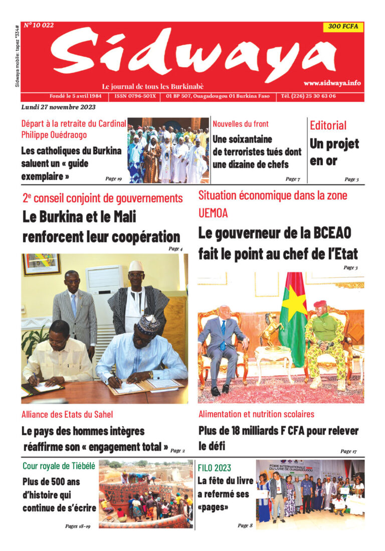 Une du 27-11-2023