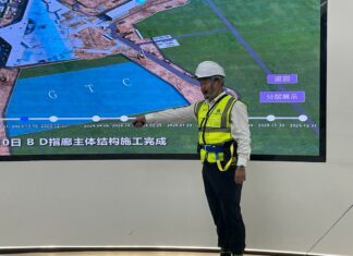 Corridor économique aérien du Hunan : Des journalistes visitent le site de construction