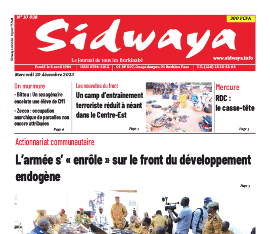 Une Sidwaya du 20-12-2023