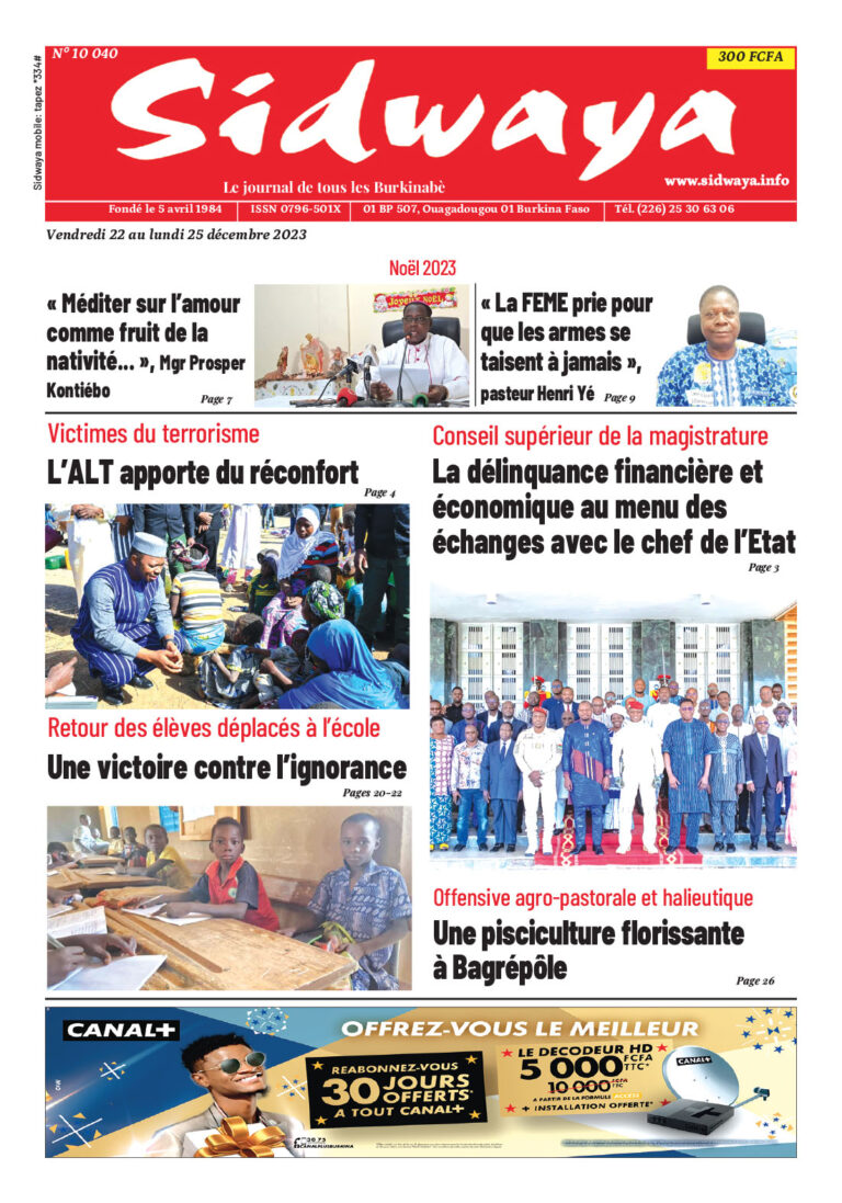 Une du 22-12-2023