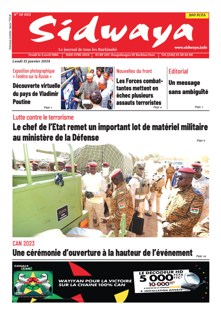 Une du 15-01-2024