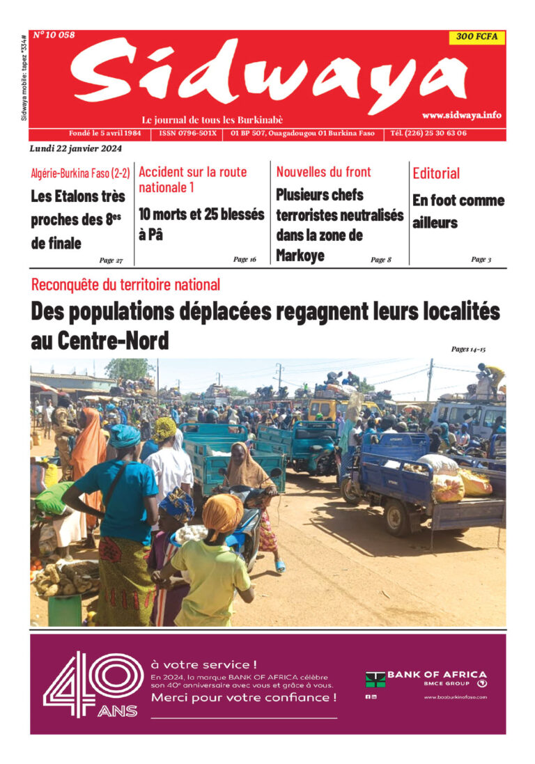 Une du 22-01-2024