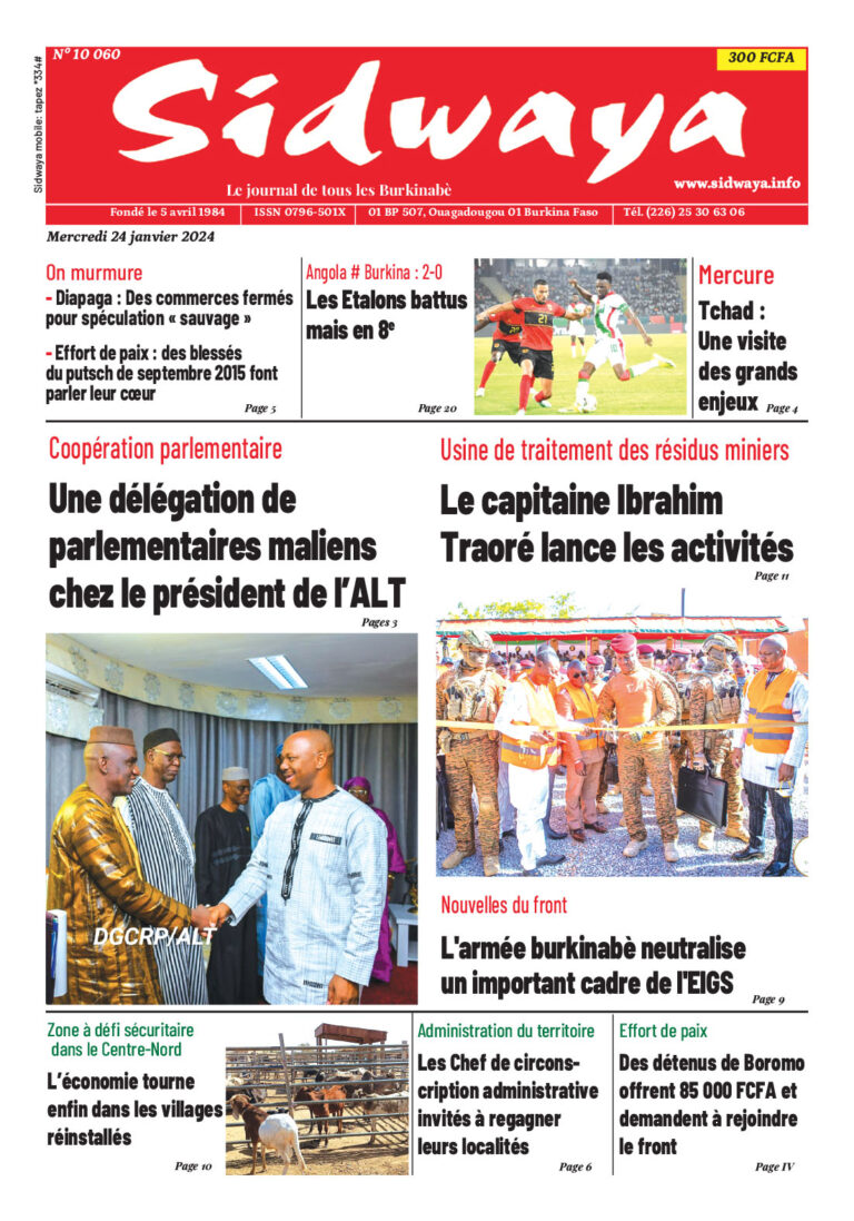 Une du 24-01-2024