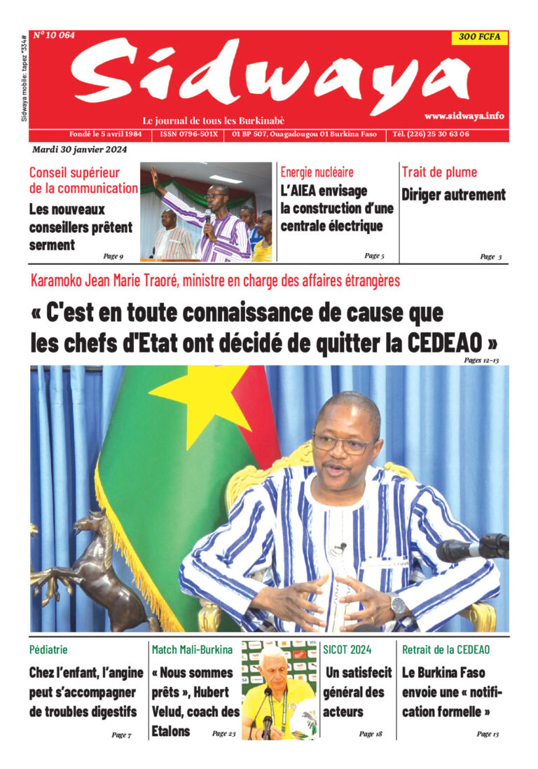 Une du 30-01-2024