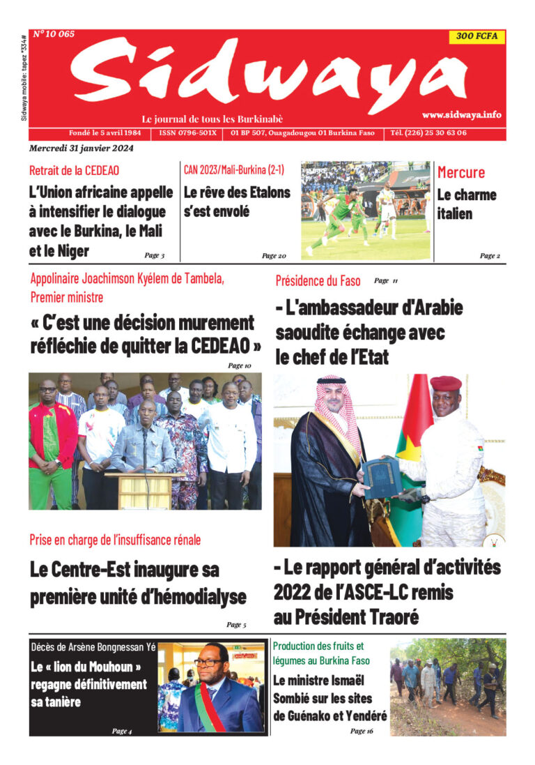 Une du 31-01-2024