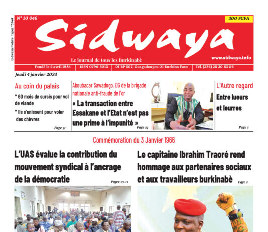 Une Sidwaya du 4-01-2024