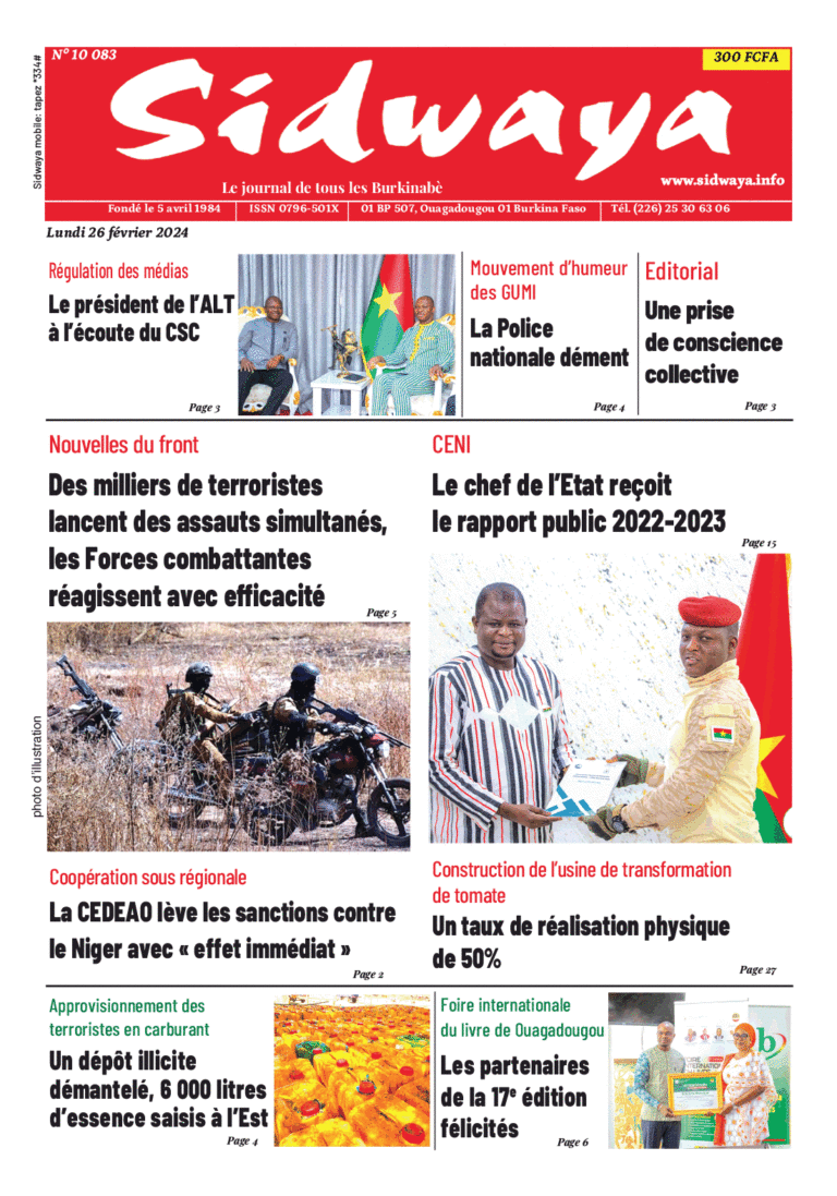 Une Sidwaya du 26-02-2024