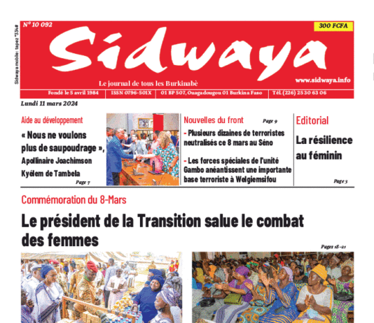 Une Sidwaya du 10-03-2024