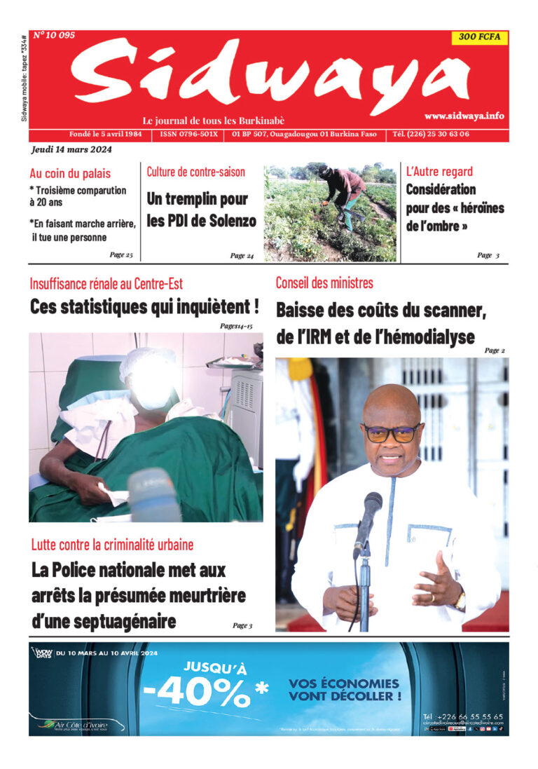 Une du 14-03-2024