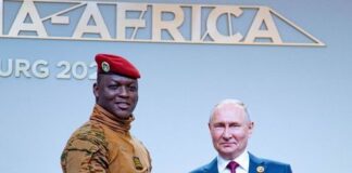 Réélection de Vladimir Poutine : le capitaine Traoré, félicitations son homologue