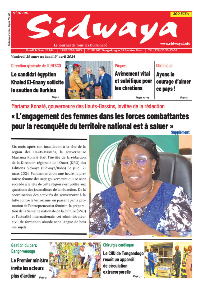 Une du 29-03-2024