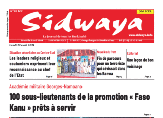 Une Sidwaya du 22-04-2024
