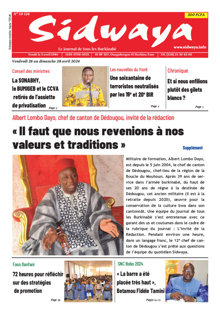 Sidwaya du 26-04-2024