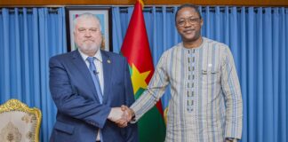 Burkina: Le nouvel ambassadeur de la Fédération de Russie avec résidence à Ouagadougou, remet les copies figurées de ses lettres de créance au chef de la diplomatie