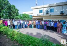 Burkina Faso : Victime d’un incident de tir, le personnel de la RTB reçoit les encouragements du président du Faso, le capitaine Ibrahim Traoré
