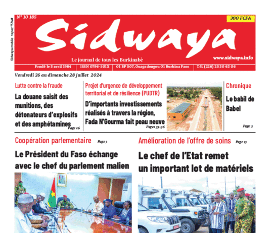 Une Sidwaya du 26 au 28-7-2024