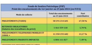 Fonds de soutien patriotique : Plus de 86 milliards de franc CFA mobilisés au premier semestre de l’année 2024