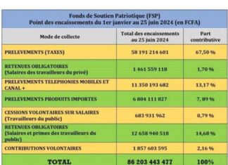 Fonds de soutien patriotique : Plus de 86 milliards de franc CFA mobilisés au premier semestre de l’année 2024