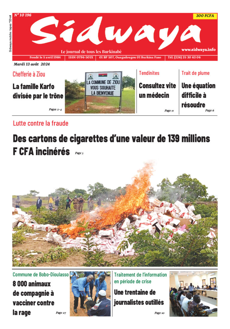 Une Sidwaya du 13-08-2024
