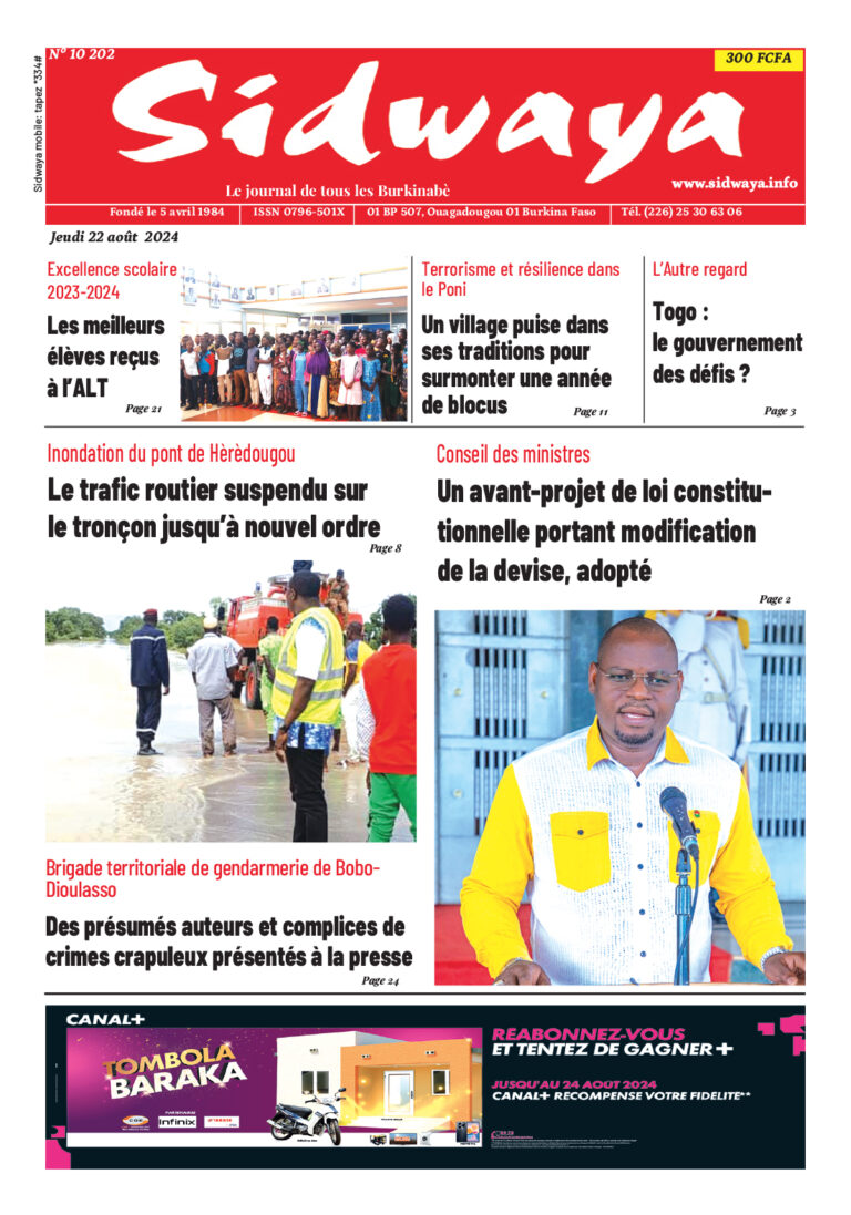 Une du 22-08-2024
