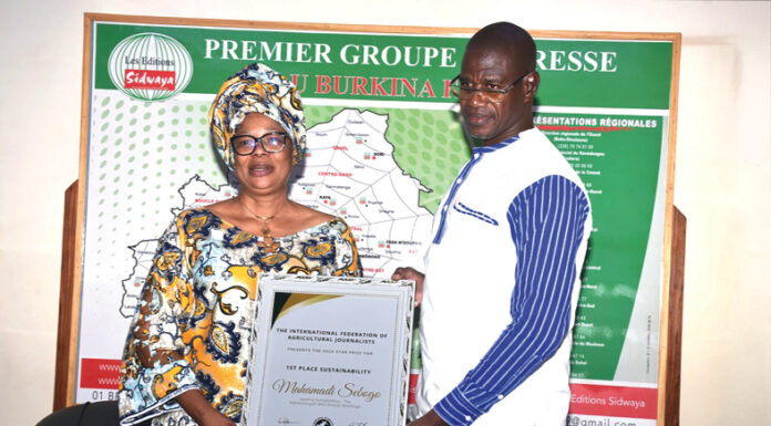 Star Prize 2024 de la Fédération internationale des journalistes agricoles : Mahamadi Sebogo remporte le 1er prix dans la catégorie « développement durable »