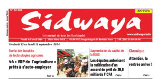 Une Sidwaya du 13 au 16-9-2024