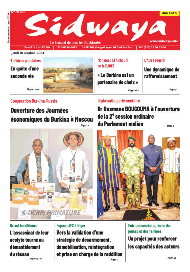 Une Sidwaya du 10-10-2024