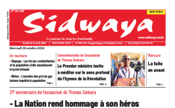 Une Sidwaya du 16-10-2024