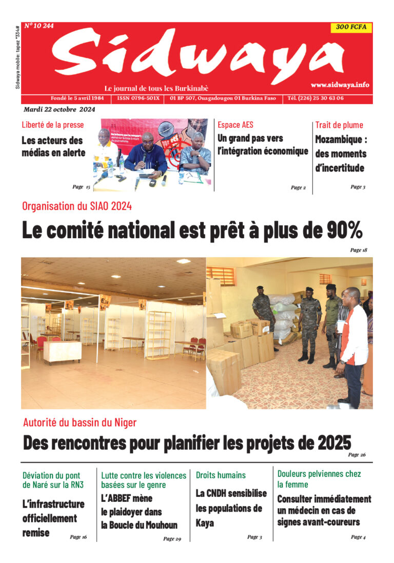 Une Sidwaya du 22-10-2024